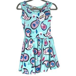 NEW Dot Dot Smile Blue Pink Paisley Print Tank Dress 12-24 Months